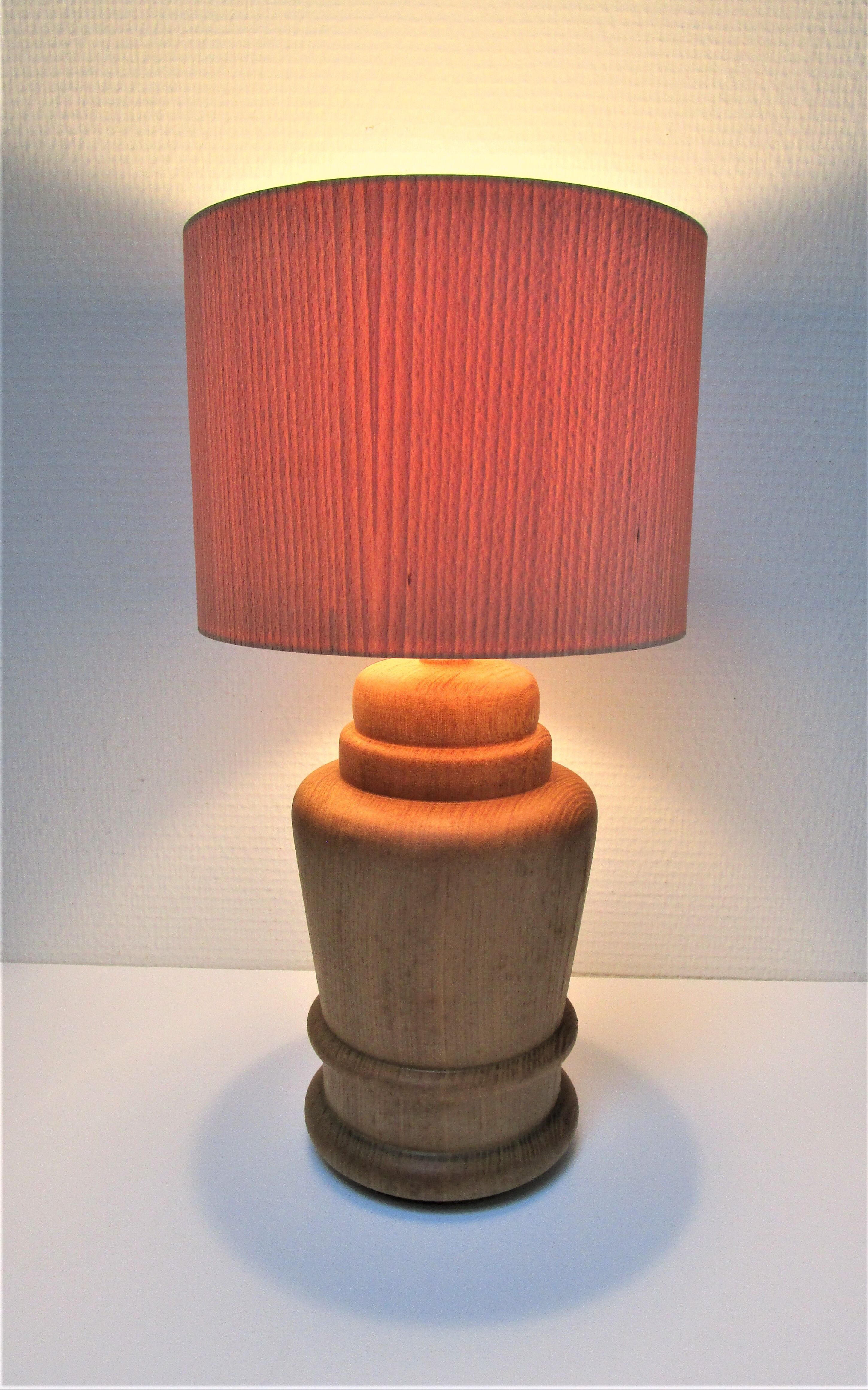 Lamp foot shape potiche solid wood turned vintage