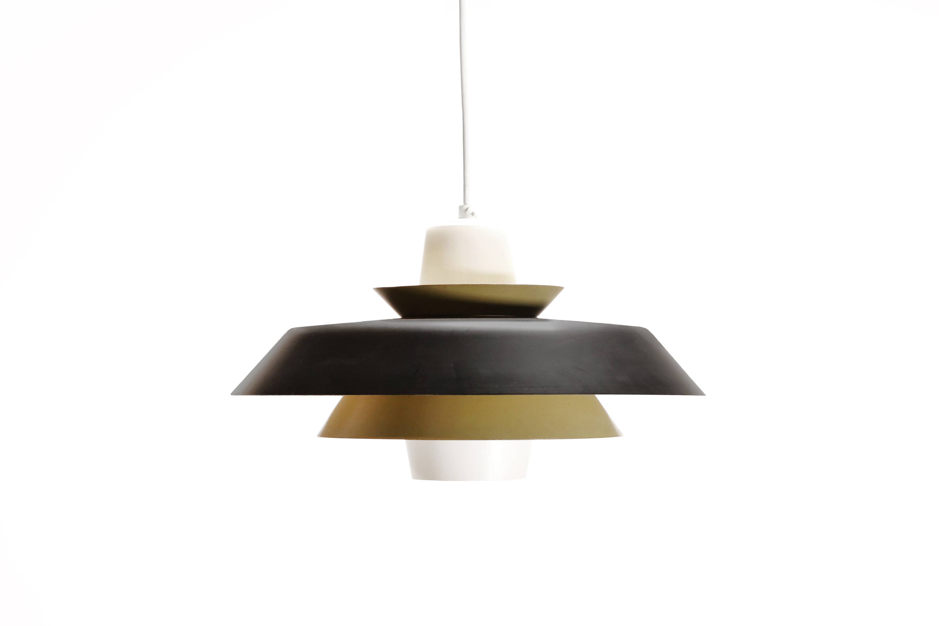 Vintage glass pendant lamp by Voss Belysning