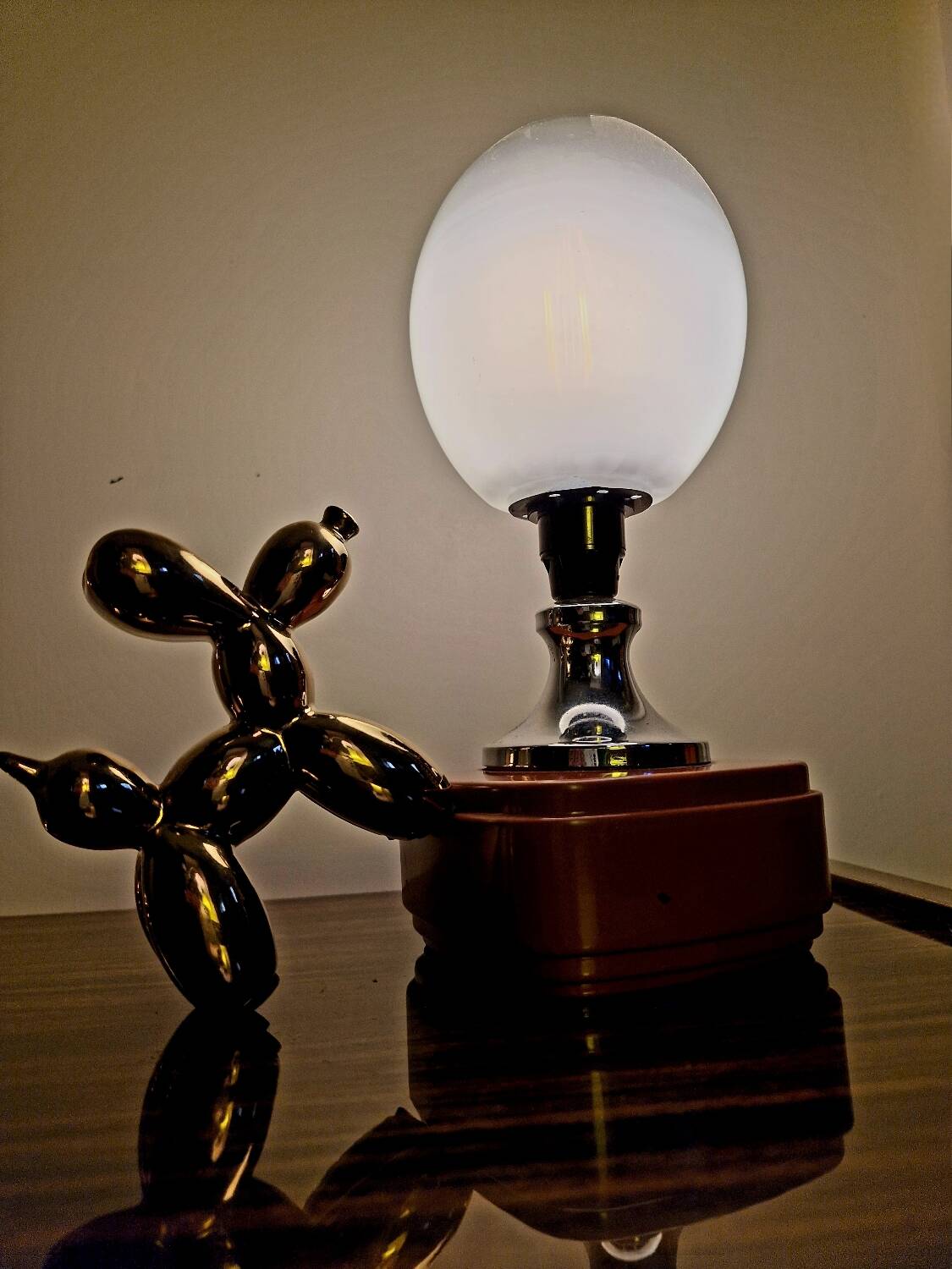Murano glass, vintage 70s table lamp
