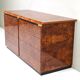 Italian drawer credenza in high gloss burl and brass, Italy, 1970s