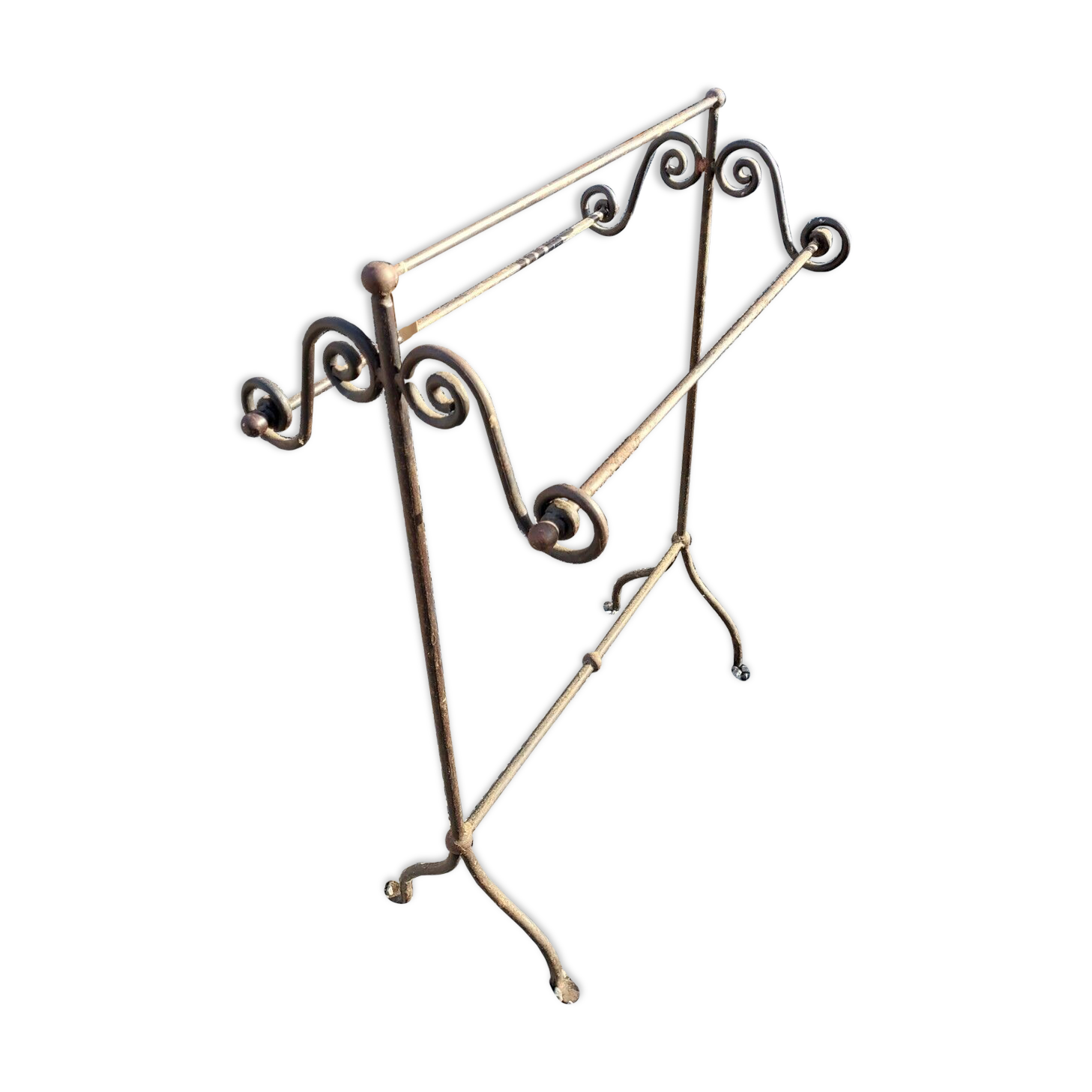 Wrought iron towel rack