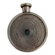 Art Deco flask in silver-plated metal, spiral guilloché decoration, DR marking