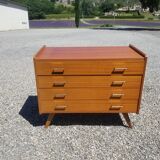 Vintage dresser 4 drawers feet compass - 60s