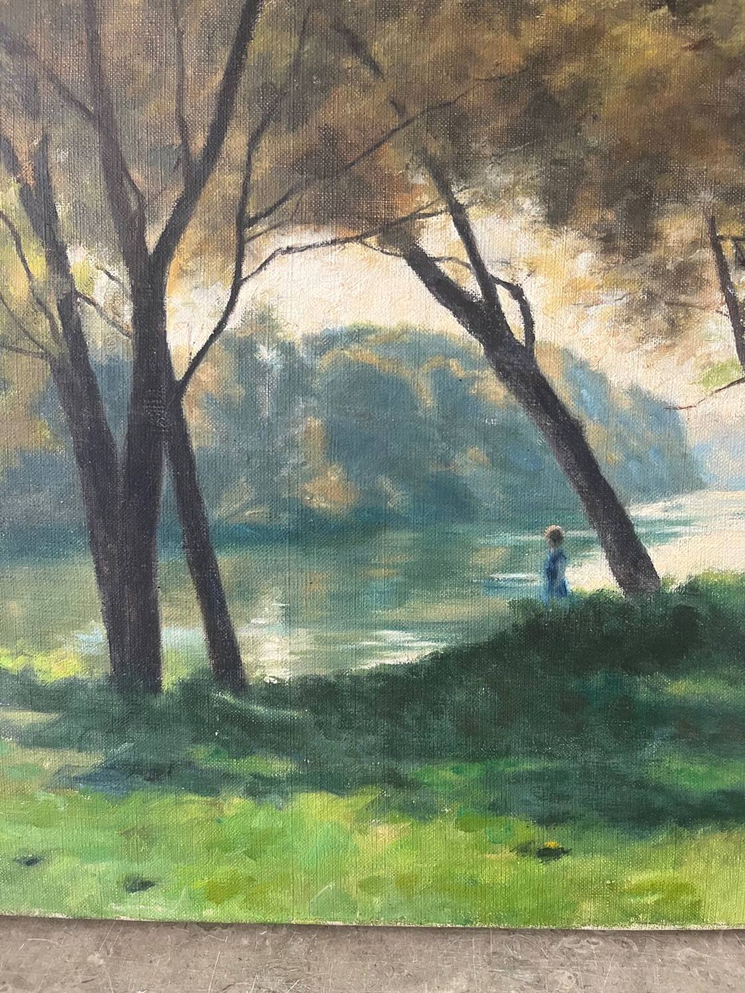 Bank of the Marne, oil on canvas signed Albert Mauguiere 1875-1968