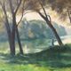 Bord de Marne, huile sur toile signé Albert Mauguiere 1875-1968