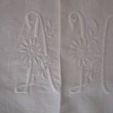 Drap ancien brodé, monogrammé:310x225cm