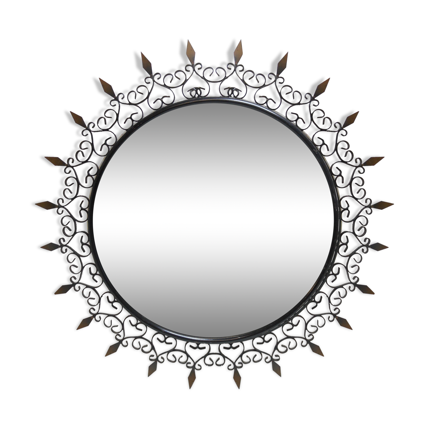 Signed Vallauris Chaty Sun mirror 44cm