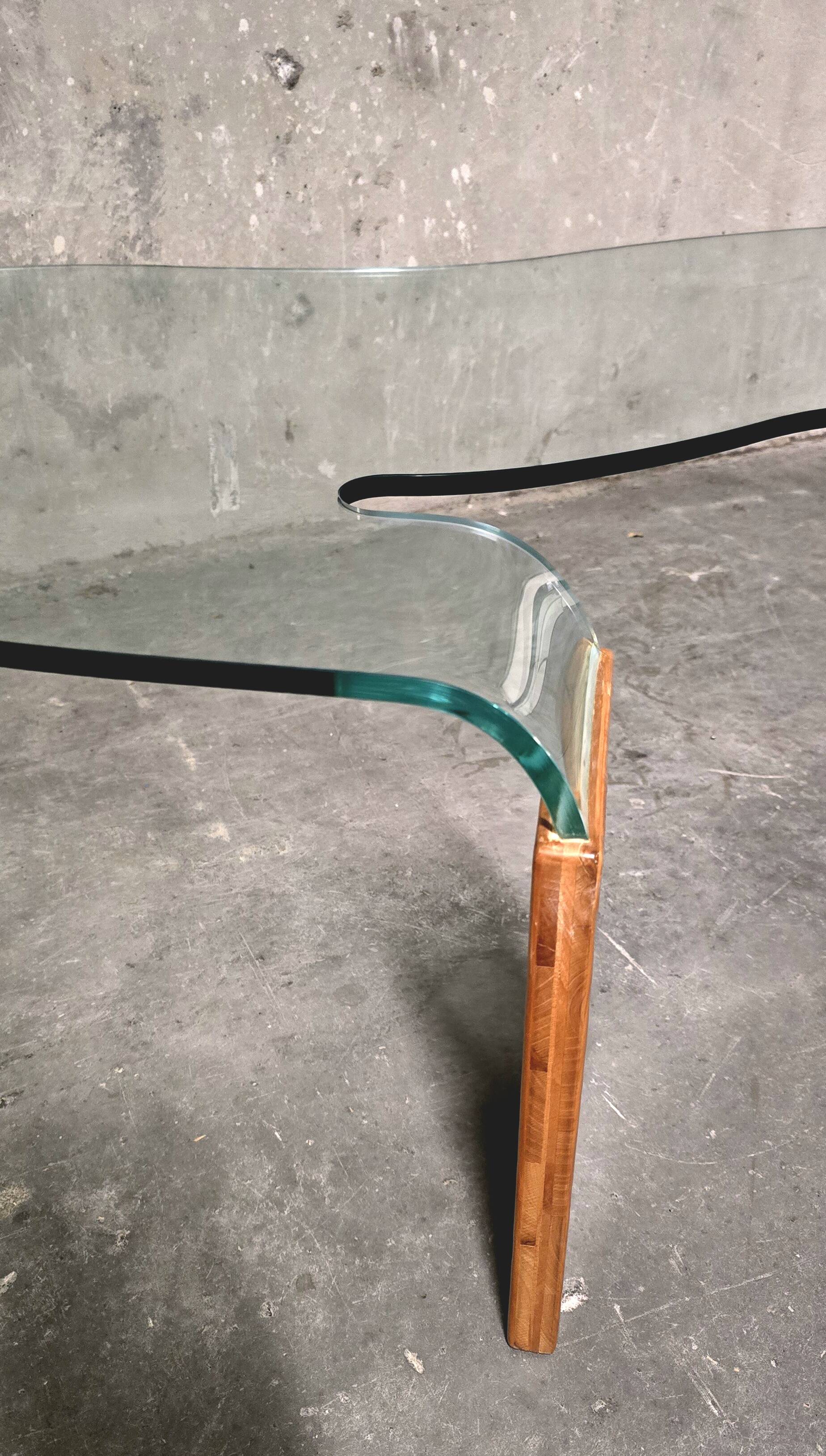 Hans von Klier pour FIAM, table basse en verre, verre, années 1990, Italie