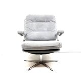 Vintage armchair with gray suede upholstery made in the 1970s