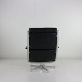 Fabricius and Kastholm black leather lounge chair FK 85 for Kill International