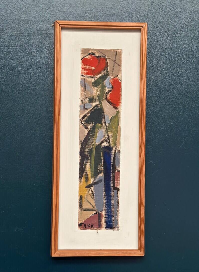 Original Vintage Swedish Oil on Panel – “Blossoms” by Gösta Falck – Signed – Framed