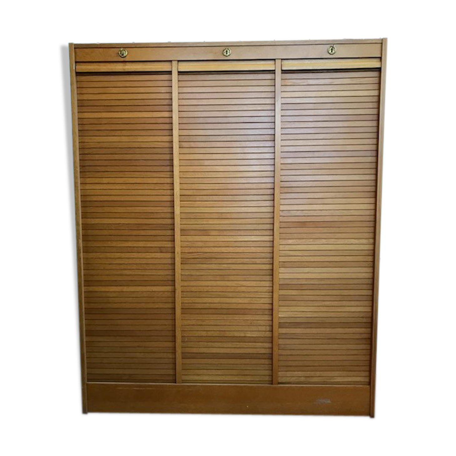 Triple oak notary filing cabinet