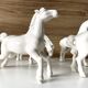5 White Porcelain Glazed Horses of Happiness Figurines Statuettes