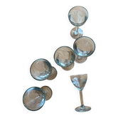 Set of 6 thick antique wine glasses