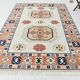 7x9 Peach Navy Blue Oushak Area Rug, 202x284Cm