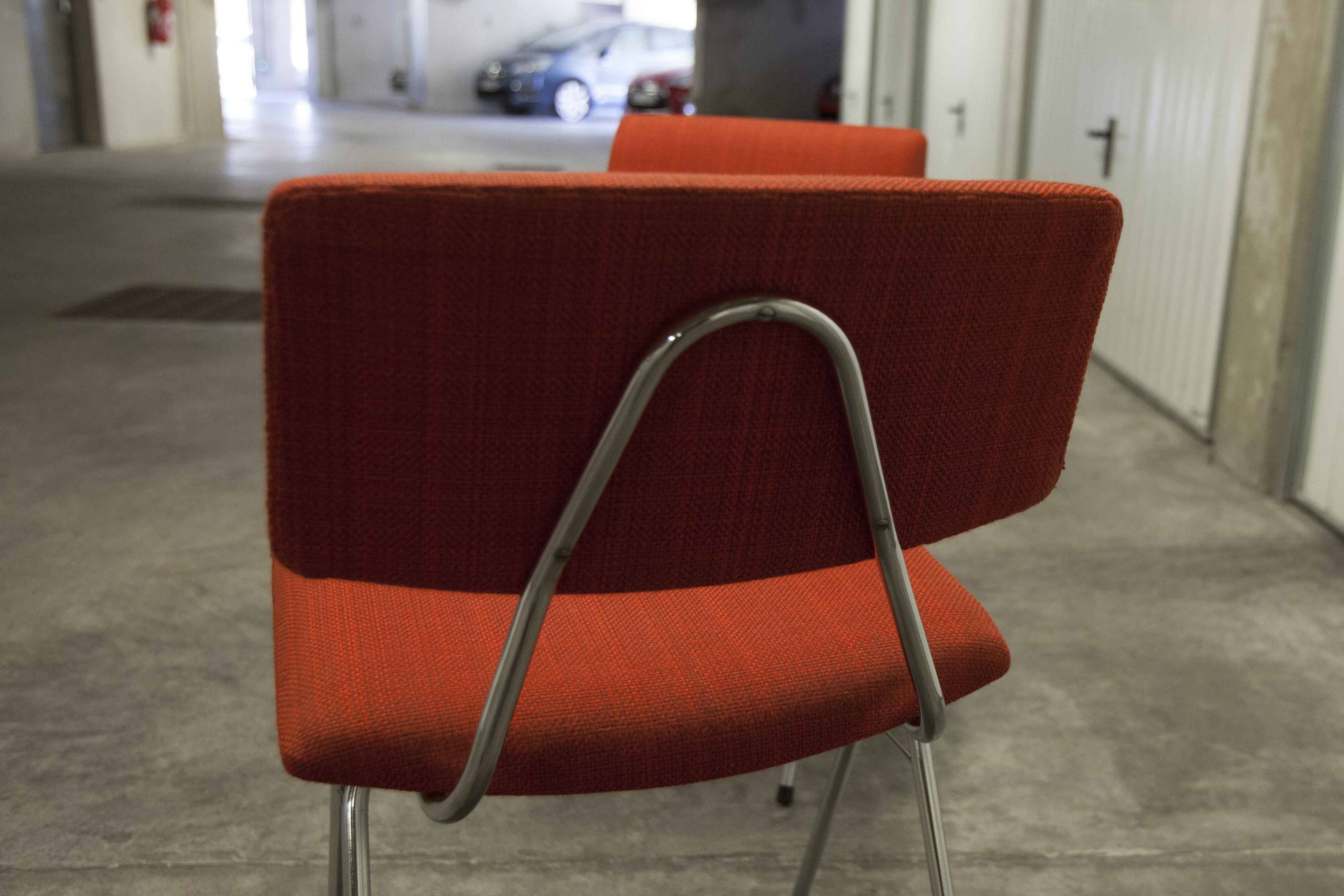 Pair of compass model chairs by Pierre Guariche for Les Huchers-Minvielle France 1955