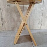 Folding pine stool - Design attributed to Roger Tallon or Adrian Reed or Pierre Lota - 1980