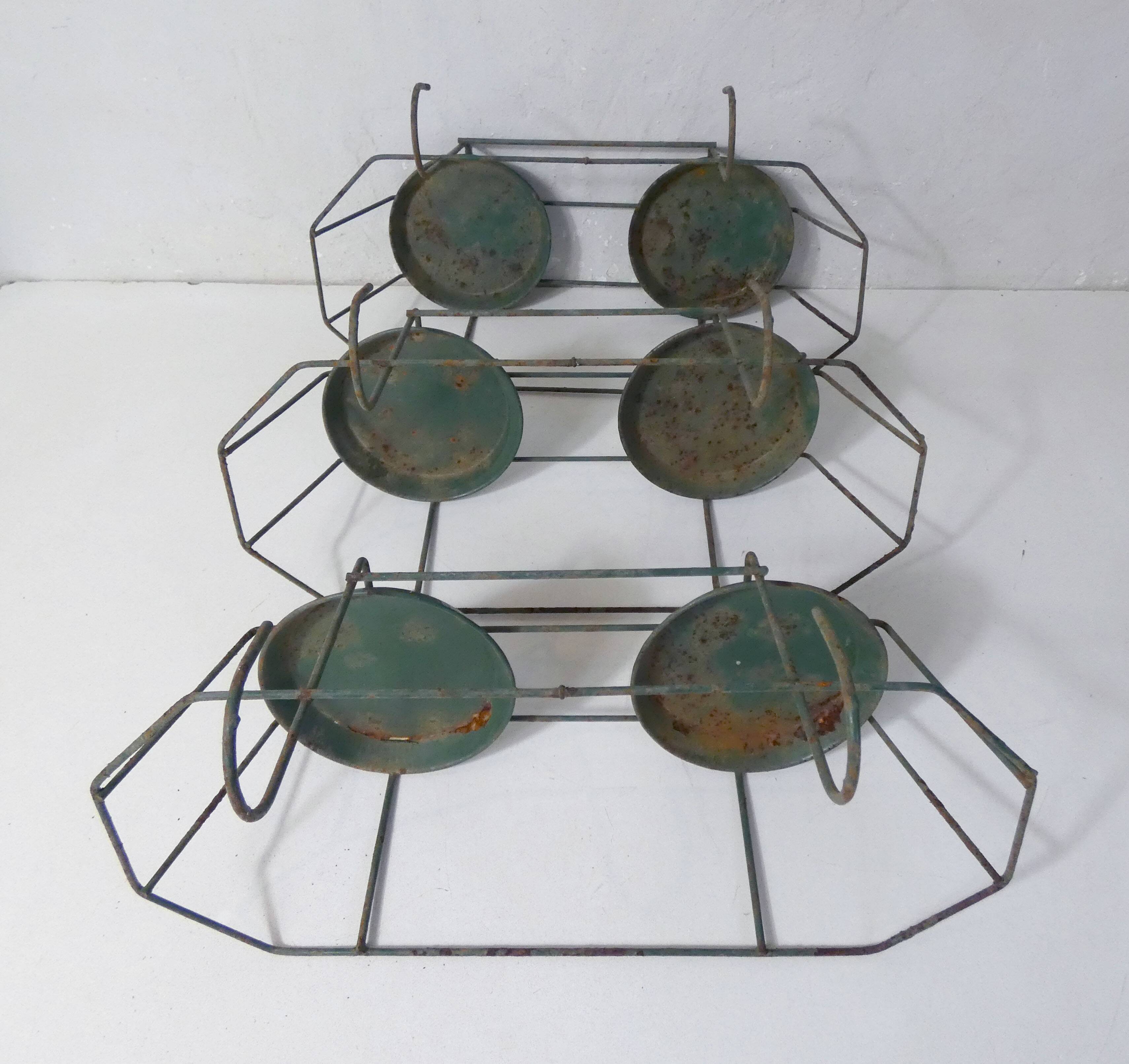Set of vintage wire metal planters