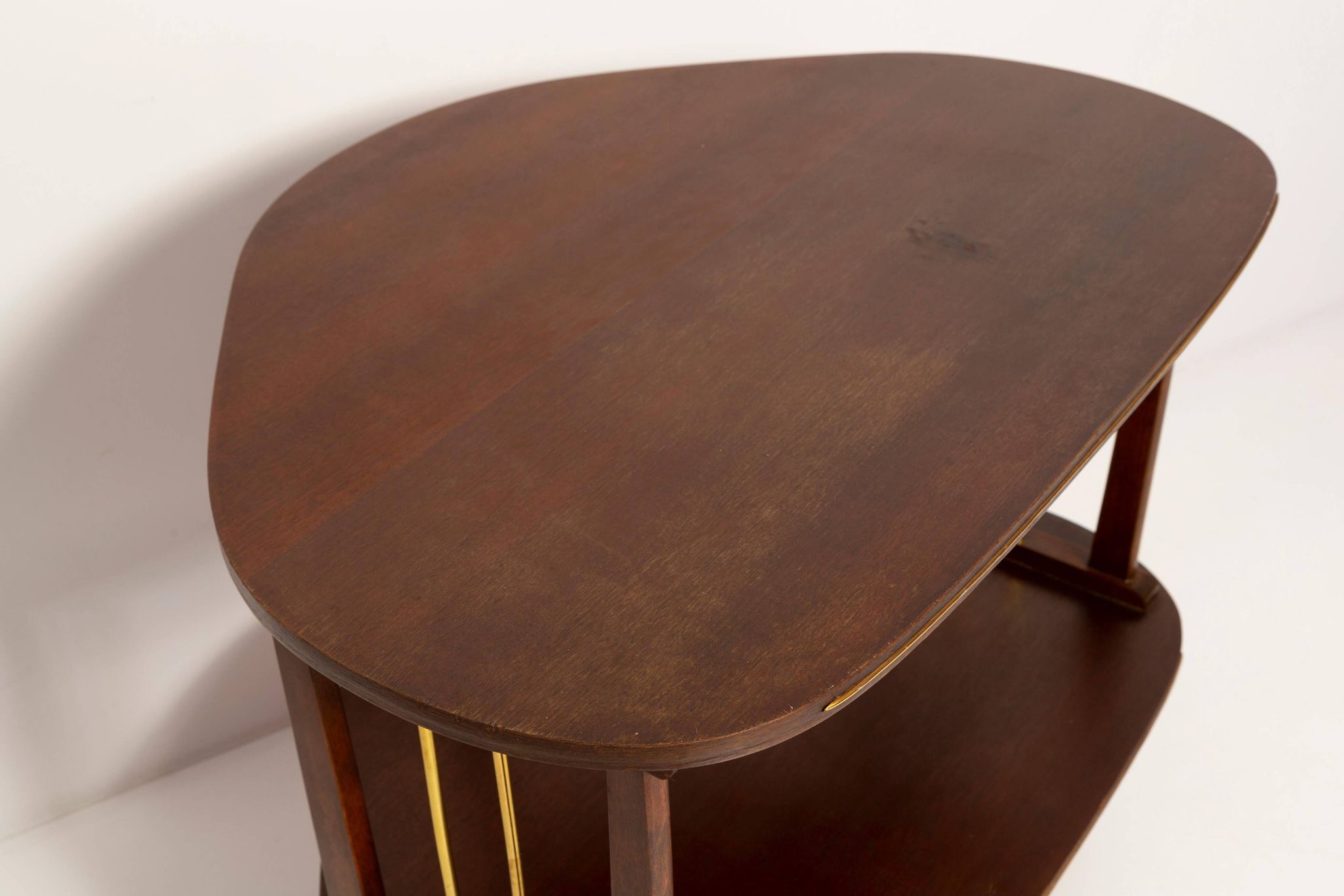 Table d'appoint TV vintage Mid-Century Modern en bois de hêtre, Pologne, années 1960