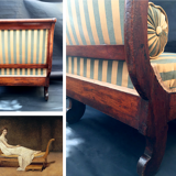 Walnut recamier bench Napoleon III daybed mid-nineteenth century