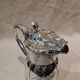 Silver metal jug in Art Nouveau style by the silversmith Gallia, height 26.2 cm.