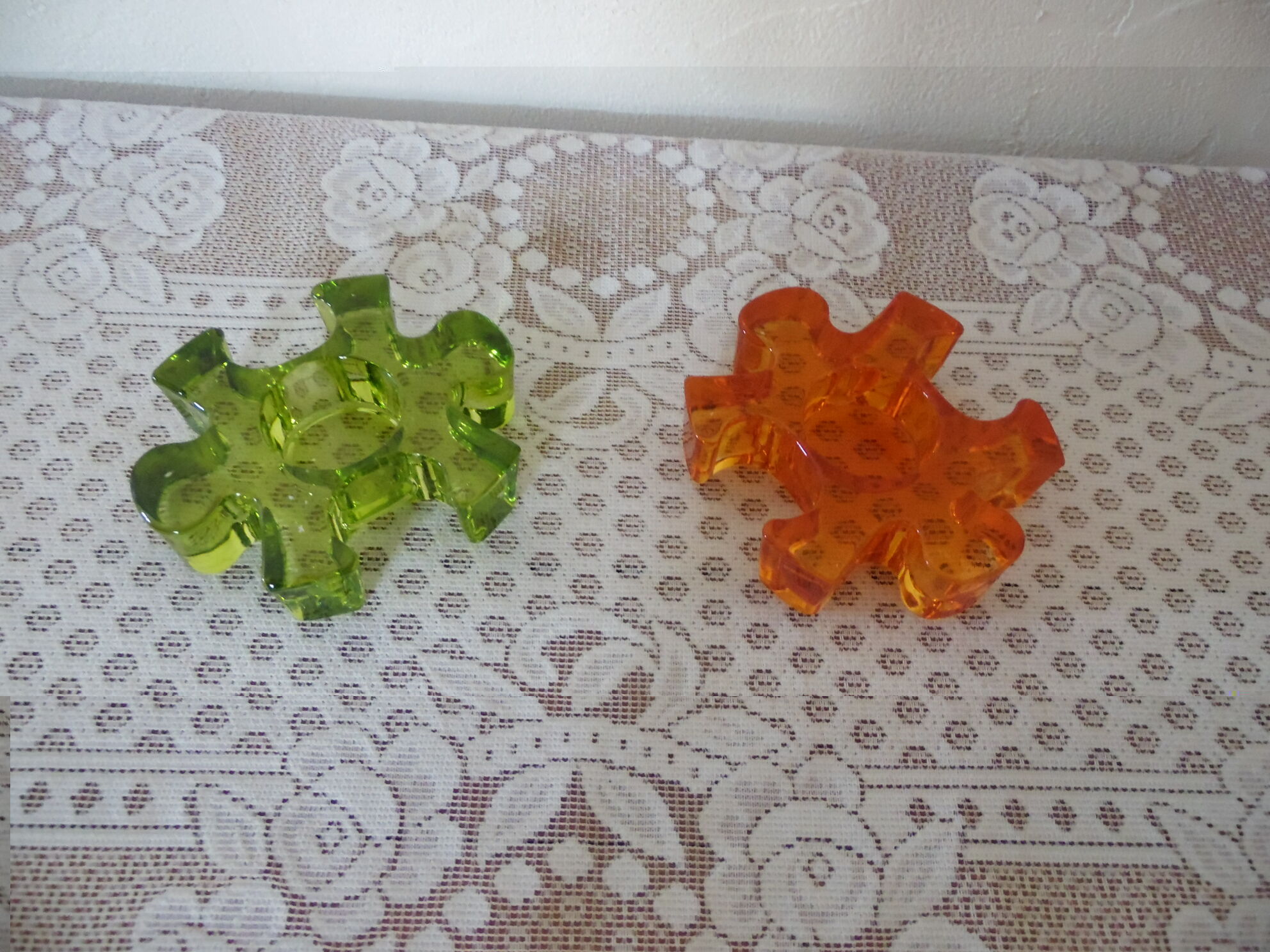 Candle holder shape puzzle piece
