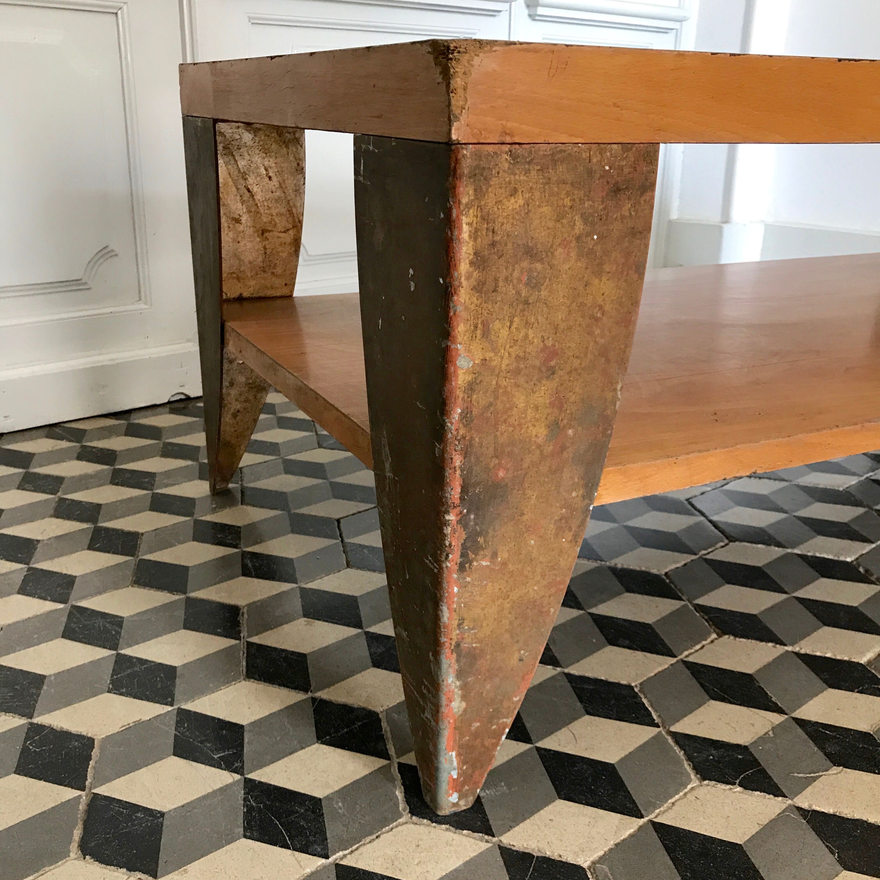 Table basse en bois et métal
