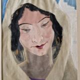 Paul Louis Beaumont (1863-1936) - Gouache sur papier - "Portrait de femme à Touggourt, Algérie"