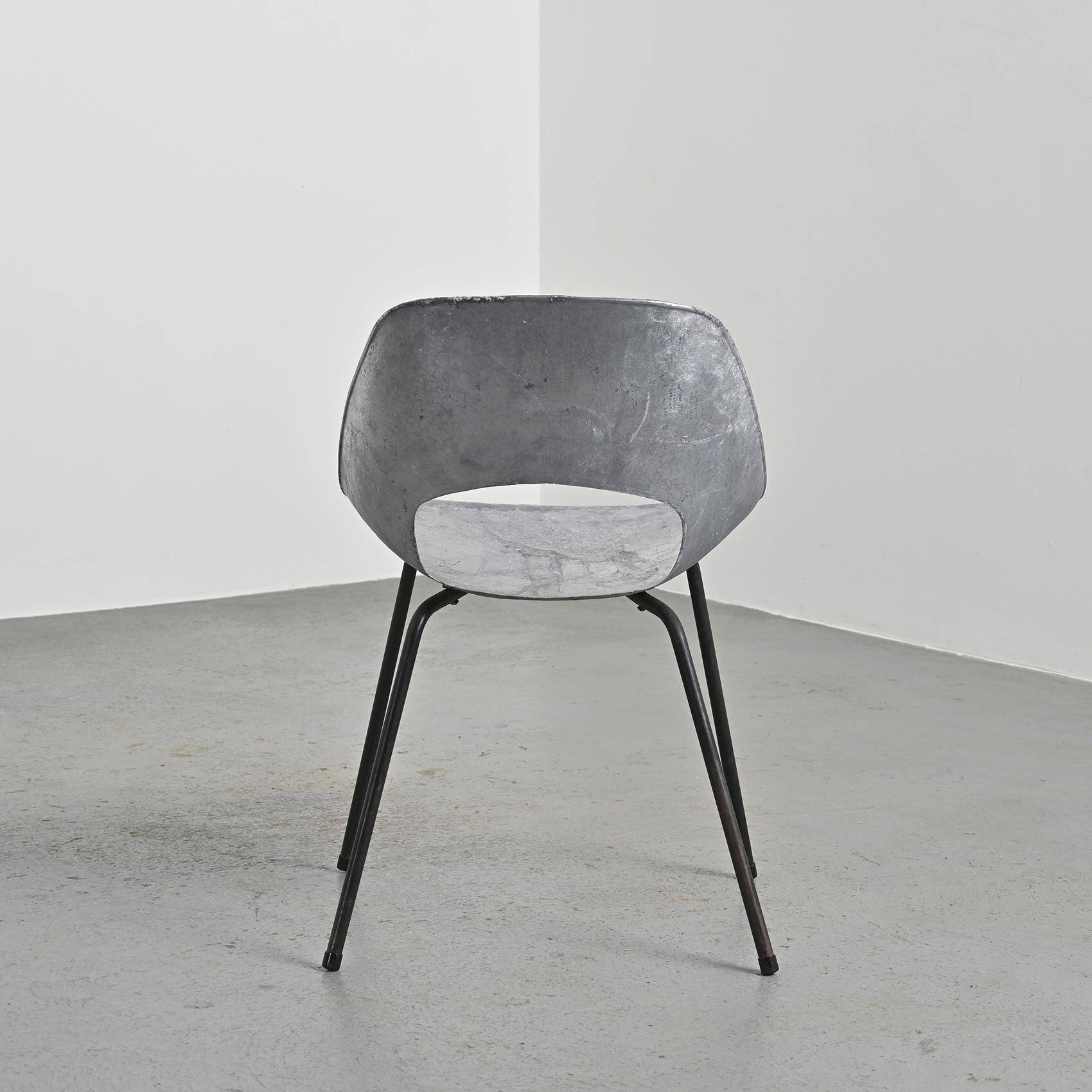 Cast aluminum chair by Pierre Guariche, Steiner edition, circa 1953