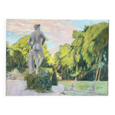 Tableau étude jardin Parc Pastel Ed. Pannetier (1884-1965)