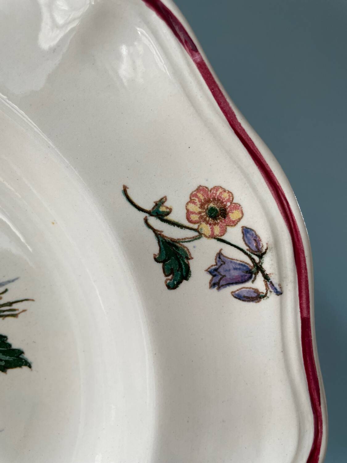 Series of 9 Sarreguemines France soup plates, Agreste collection
