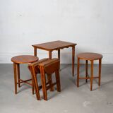 Set of Nesting Table and Folding Stools by Nathan UK