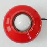 Vintage 1960 red ceramic table lamp Porcelain