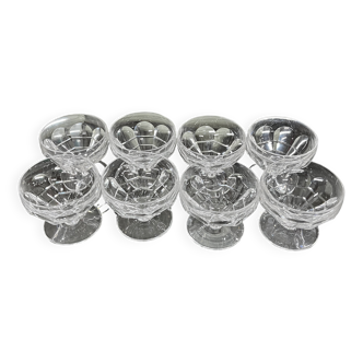 Set of 08 Saint-Louis champagne glasses