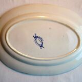 Plat ovale art nouveau 1880 signé Creil Montereau modèle Flora, décor liserons