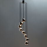 Eight-Light Cascading Chandelier in Chrome