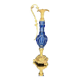 Cut blue crystal jug and gilded bronze, attributed to Baccarat.