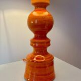 High vintage table lamp - 1970s - by Hustadt Leuchten - restored with a new shade