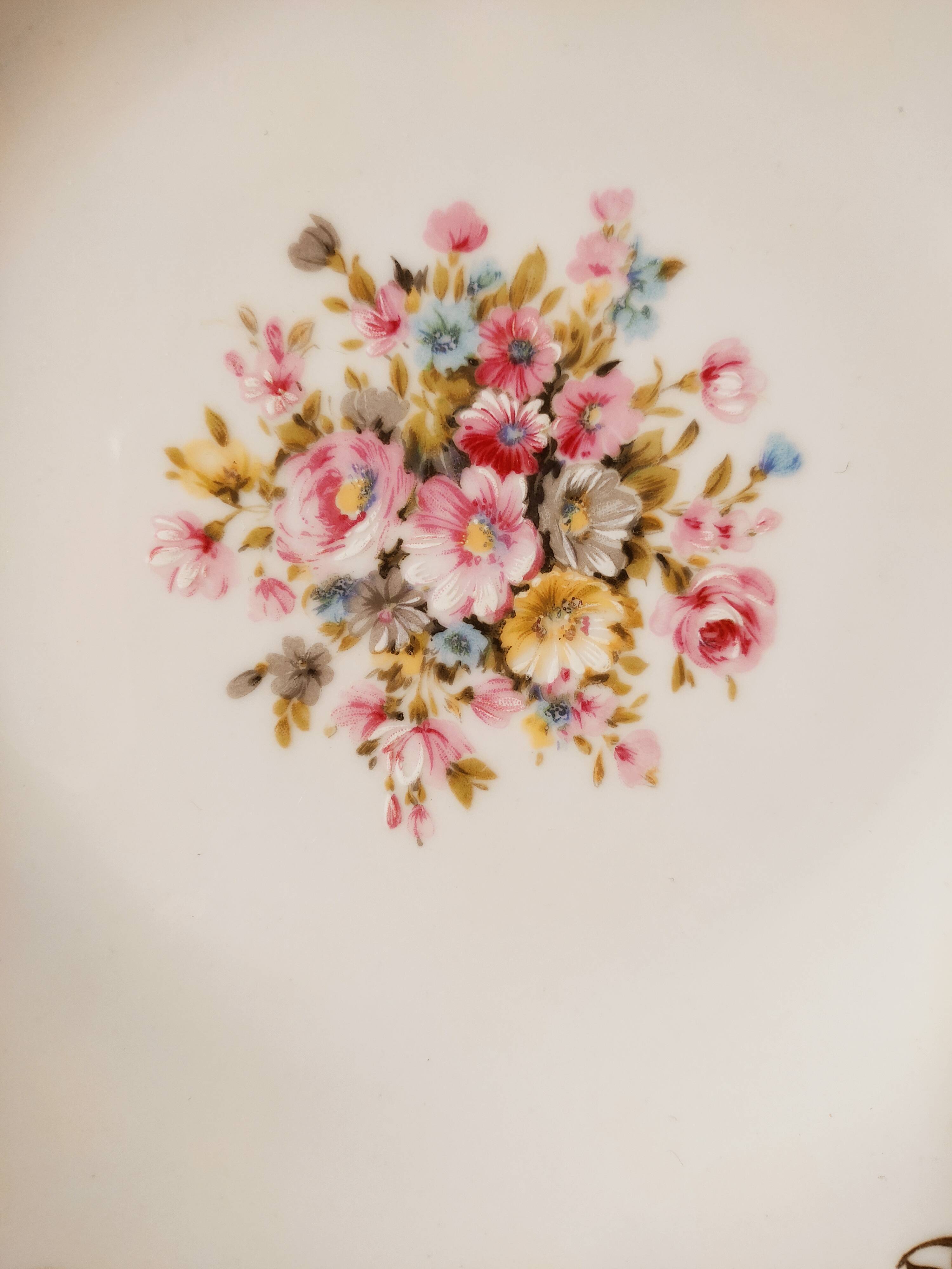 5 porcelain dessert plates