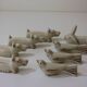 8 portes couteaux animaux porcelaine de Limoges vintage
