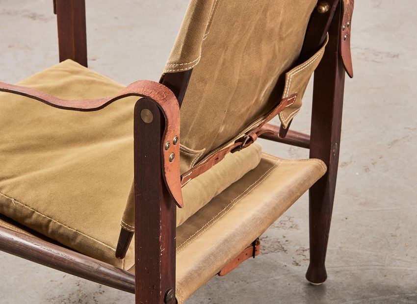 Kaare Klint Pair of Safari Chairs for Rud Rasmussen Denmark 1960s