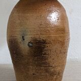 XXL vintage lamp in glazed stoneware and jute rope