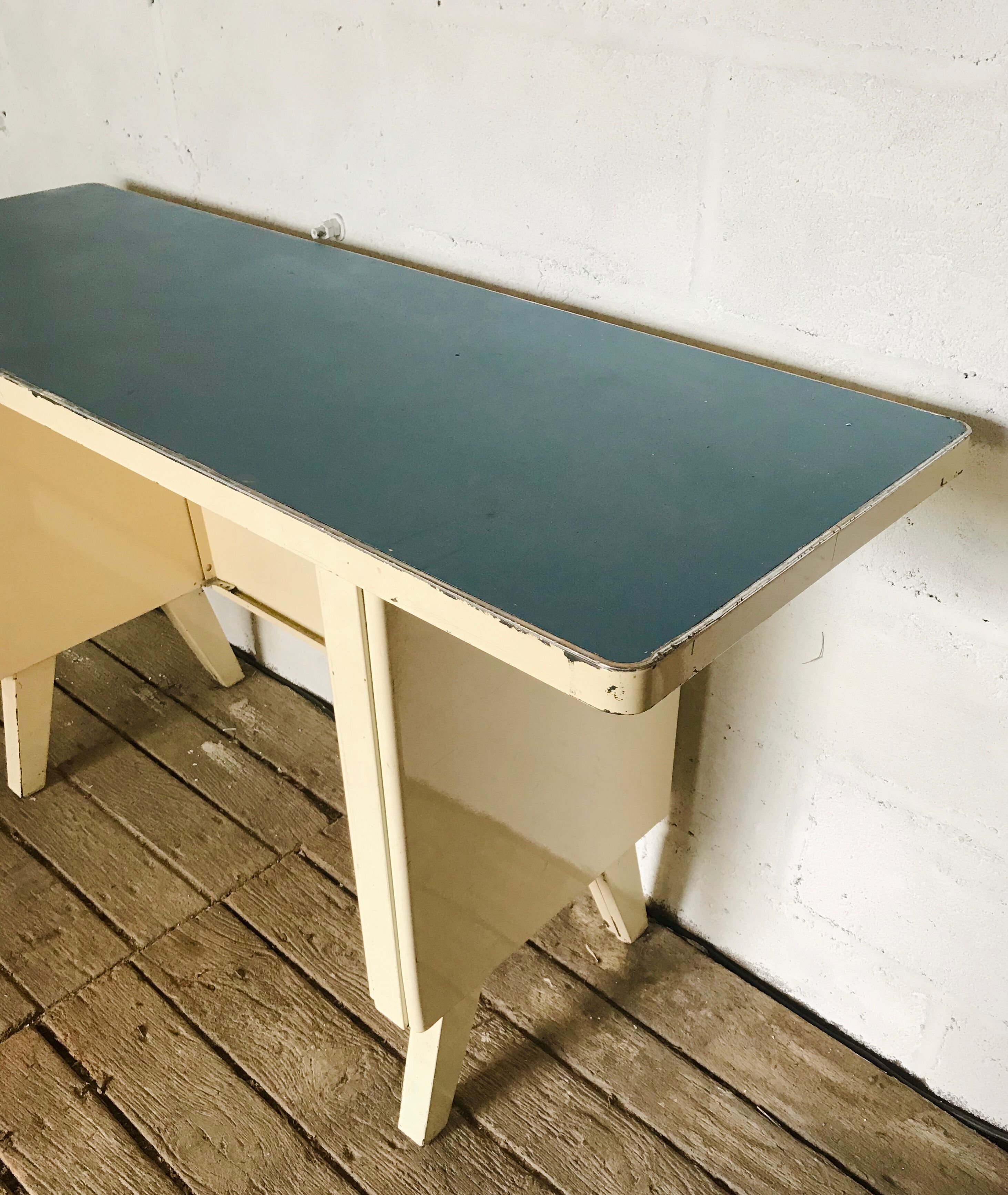 Metal and formica industrial desk