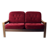Canapé 2 places en velours de Hikor Pisek, Tchécoslovaquie, années 1980