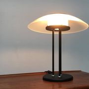Lampe de table vintage postmoderne en verre et métal
