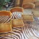 Série de 4 chaises pliantes Chaisor en velours moutarde