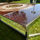 Vintage chrome and ceramic coffee table