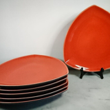 6 hollow plates faria & bento red triangle