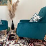 Duo of armchair back-of-year 50/60, restored