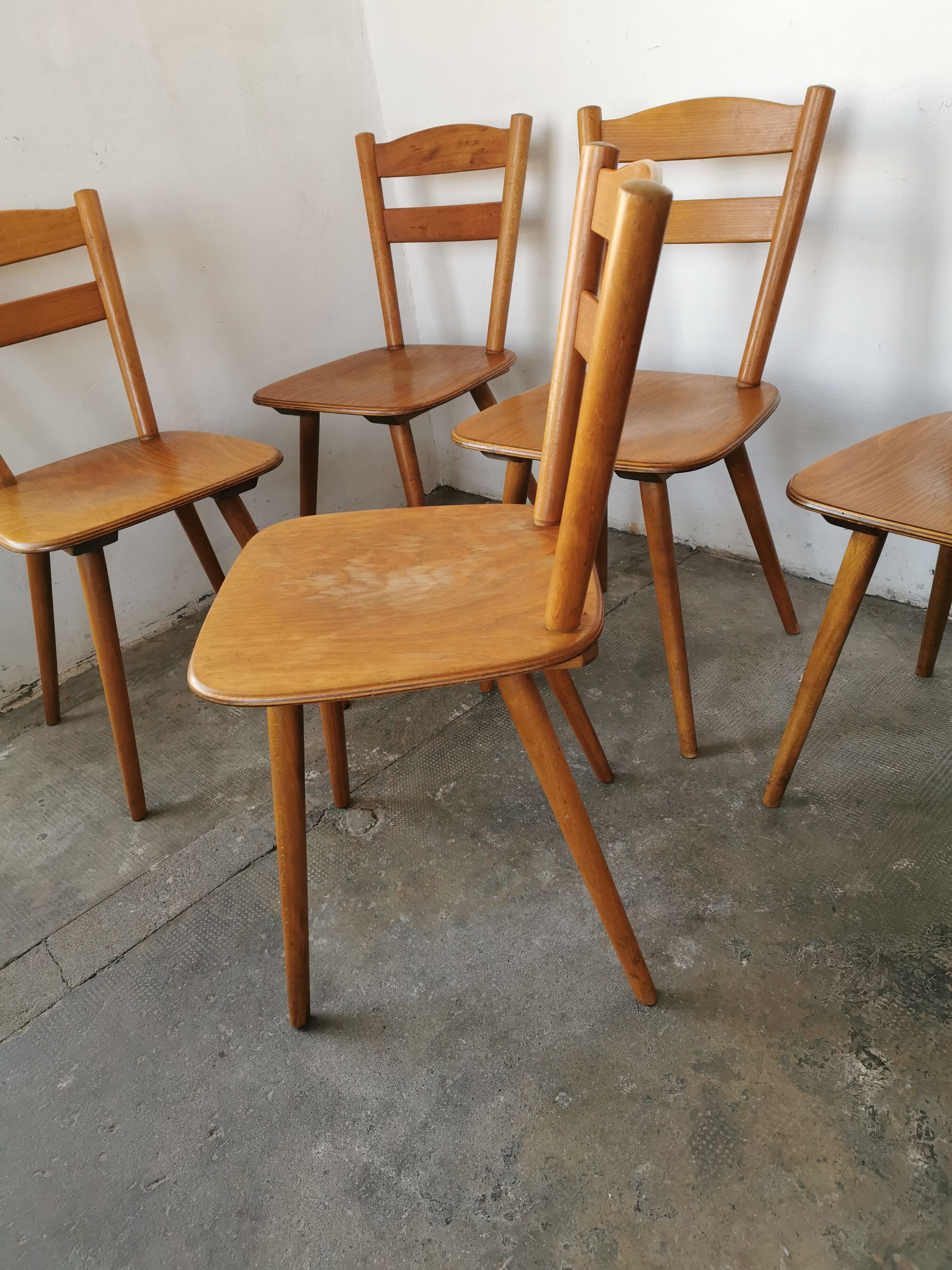 Set of 6 vintage chairs 1960 bistro
